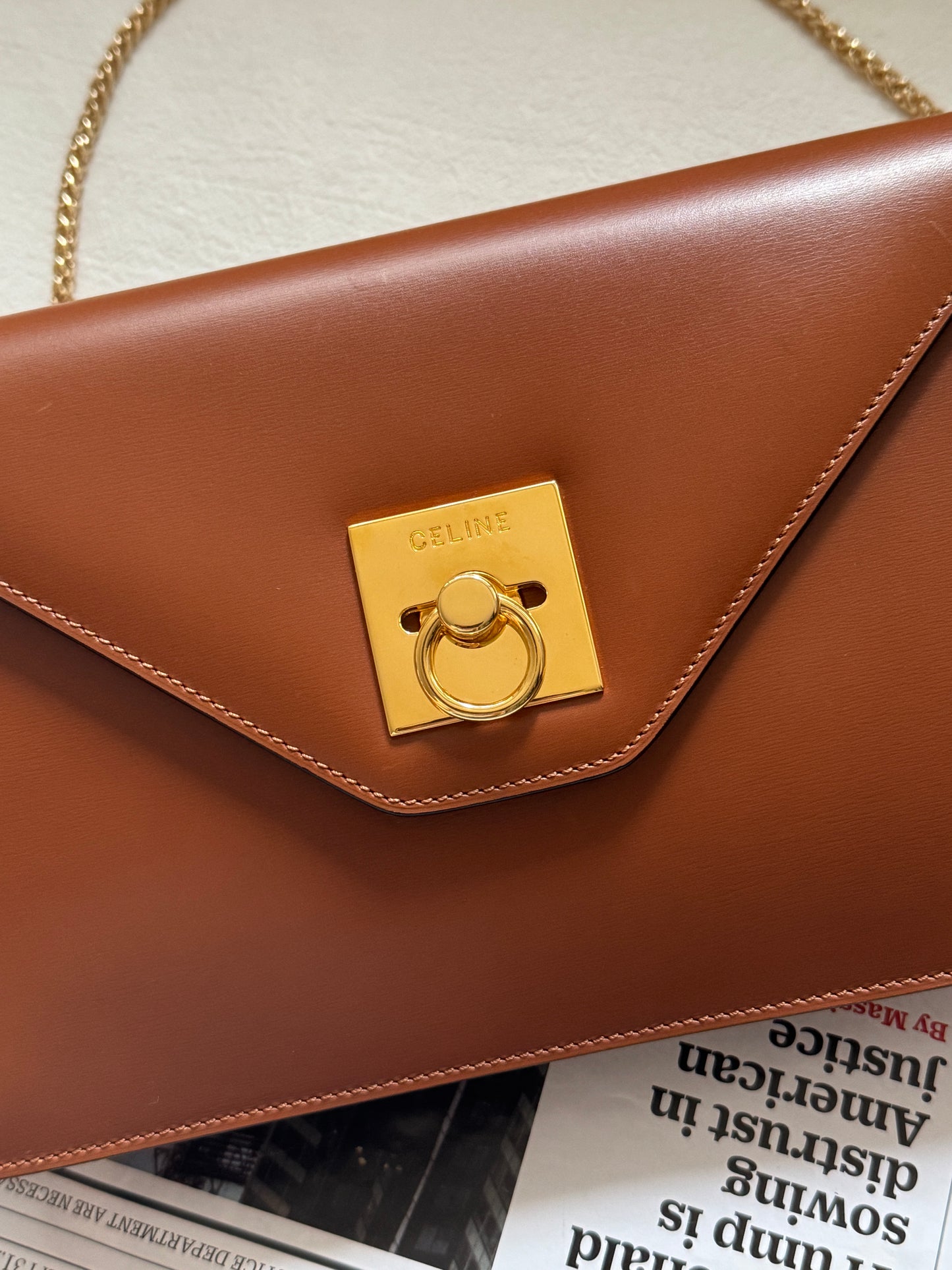 Vintage Celine leather envelope 2-way