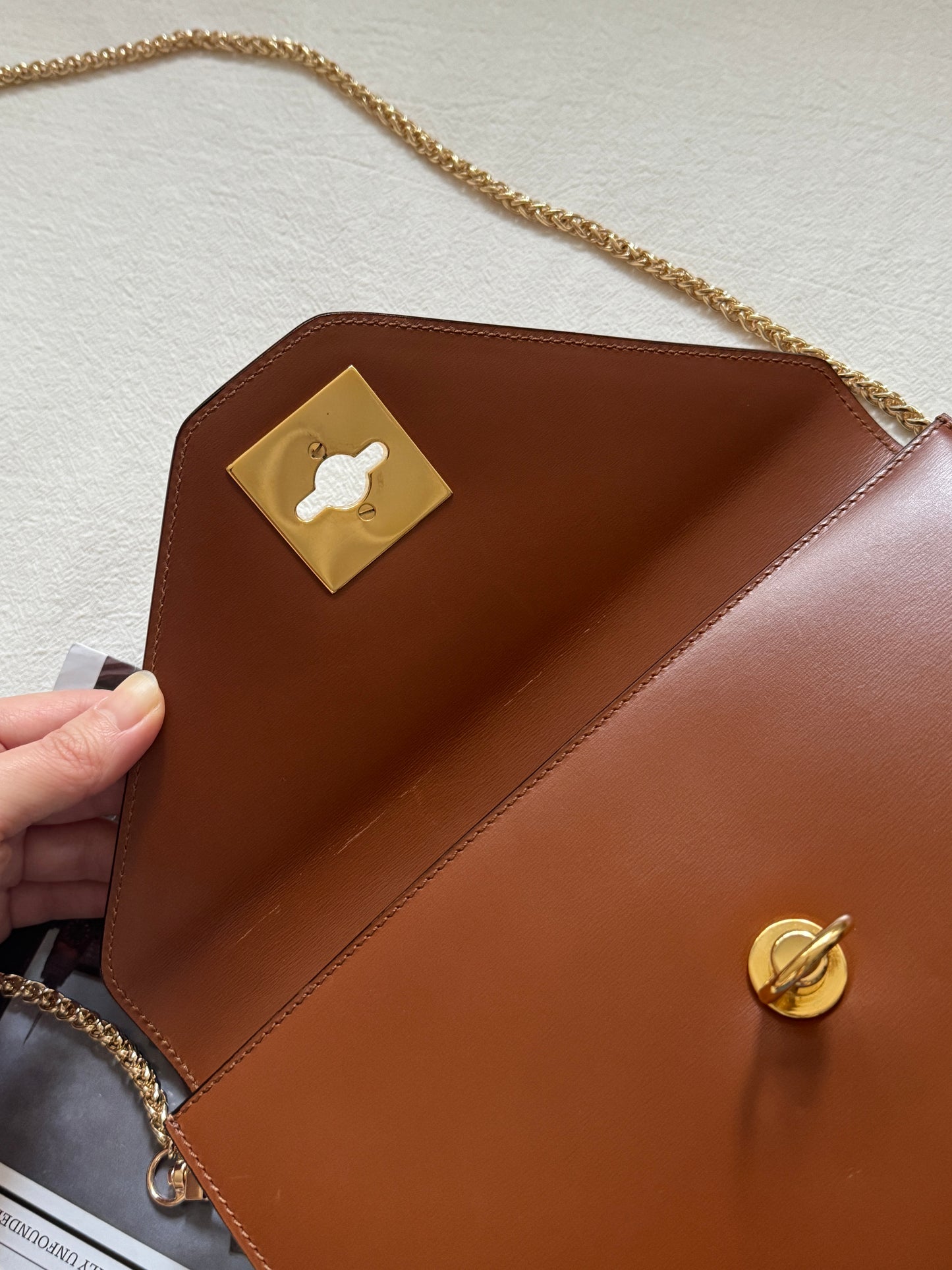 Vintage Celine leather envelope 2-way