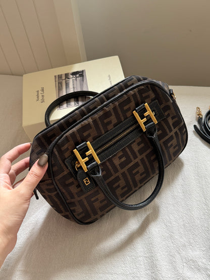 Vintage Fendi FF金扣老花2way bag🍂