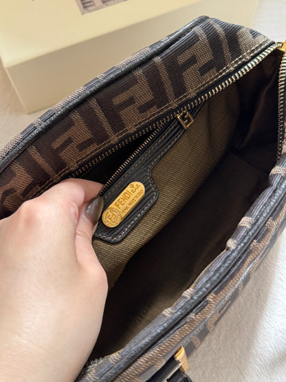 Vintage Fendi FF金扣老花2way bag🍂