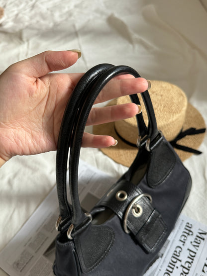 Vintage Prada 黑銀 moon hobo🖤