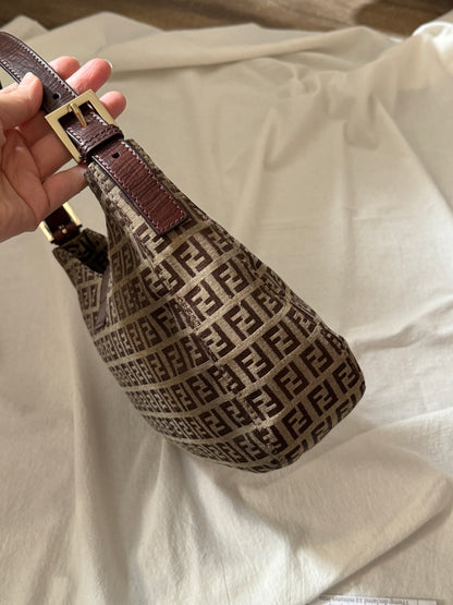 Vintage Fendi 金扣brown zucchino hobo💫