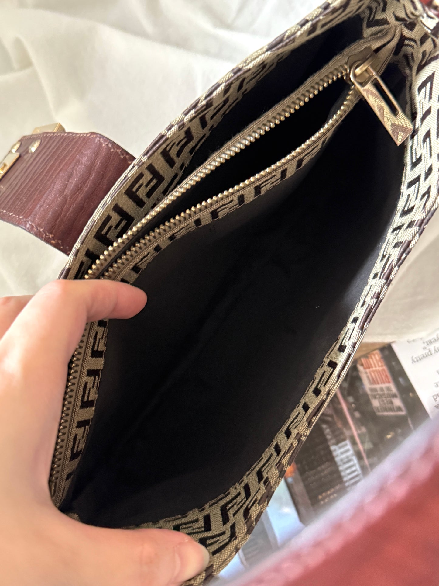 Vintage Fendi 金扣brown zucchino hobo💫