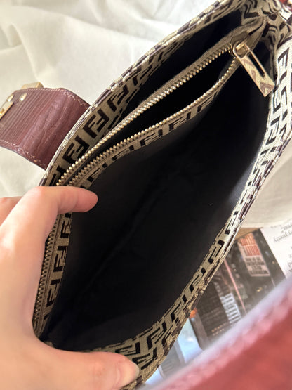 Vintage Fendi 金扣brown zucchino hobo💫