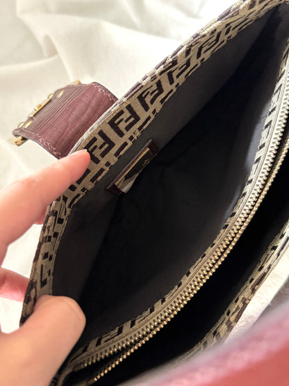 Vintage Fendi 金扣brown zucchino hobo💫