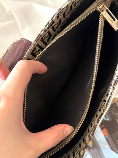 Vintage Fendi 金扣brown zucchino hobo💫
