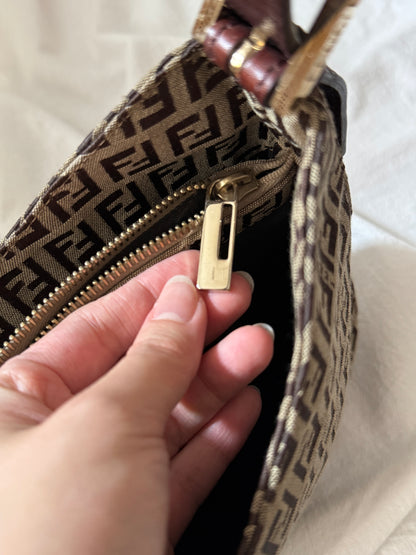 Vintage Fendi 金扣brown zucchino hobo💫