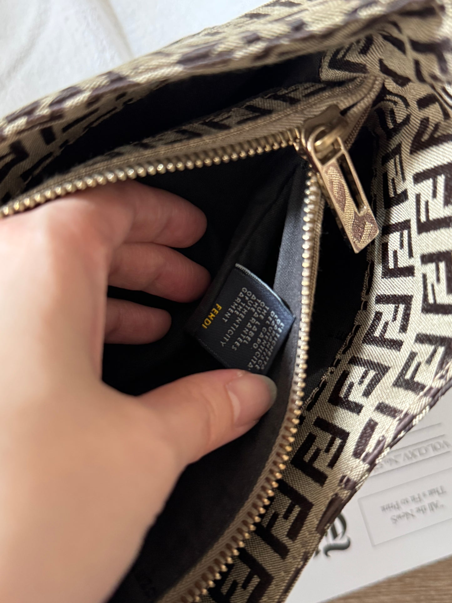 Vintage Fendi 金扣brown zucchino hobo💫