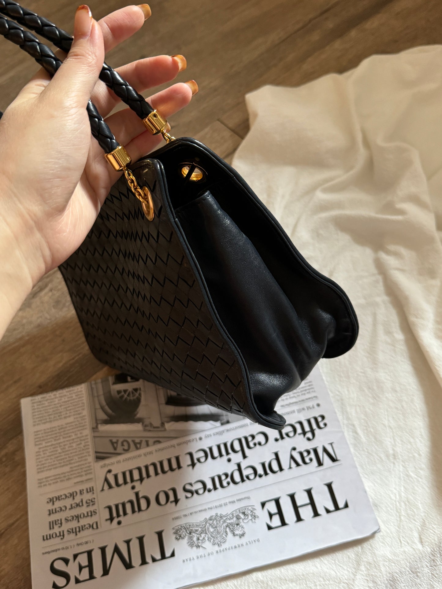 Vintage Bottega Veneta 小羊皮square tote☕️