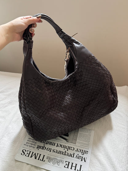 Vintage Bottega Veneta dark brown hobo bag🐻