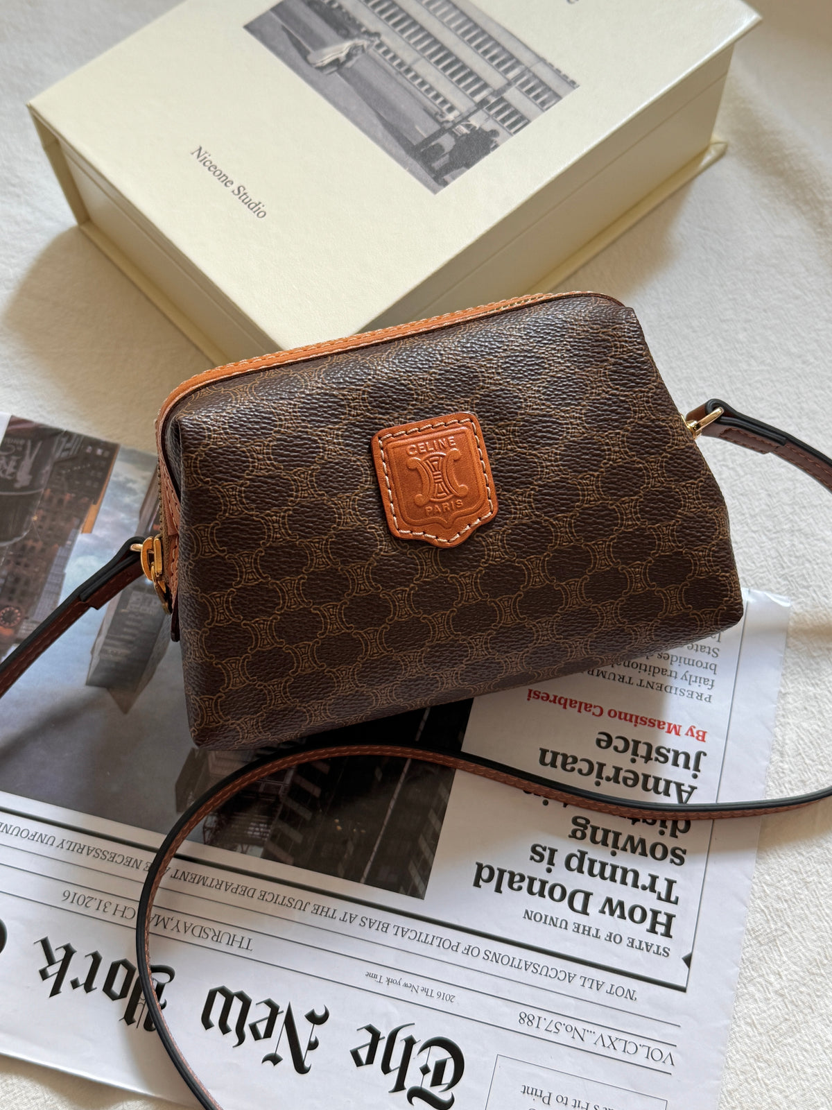 Vintage Celine macadam mini pouch