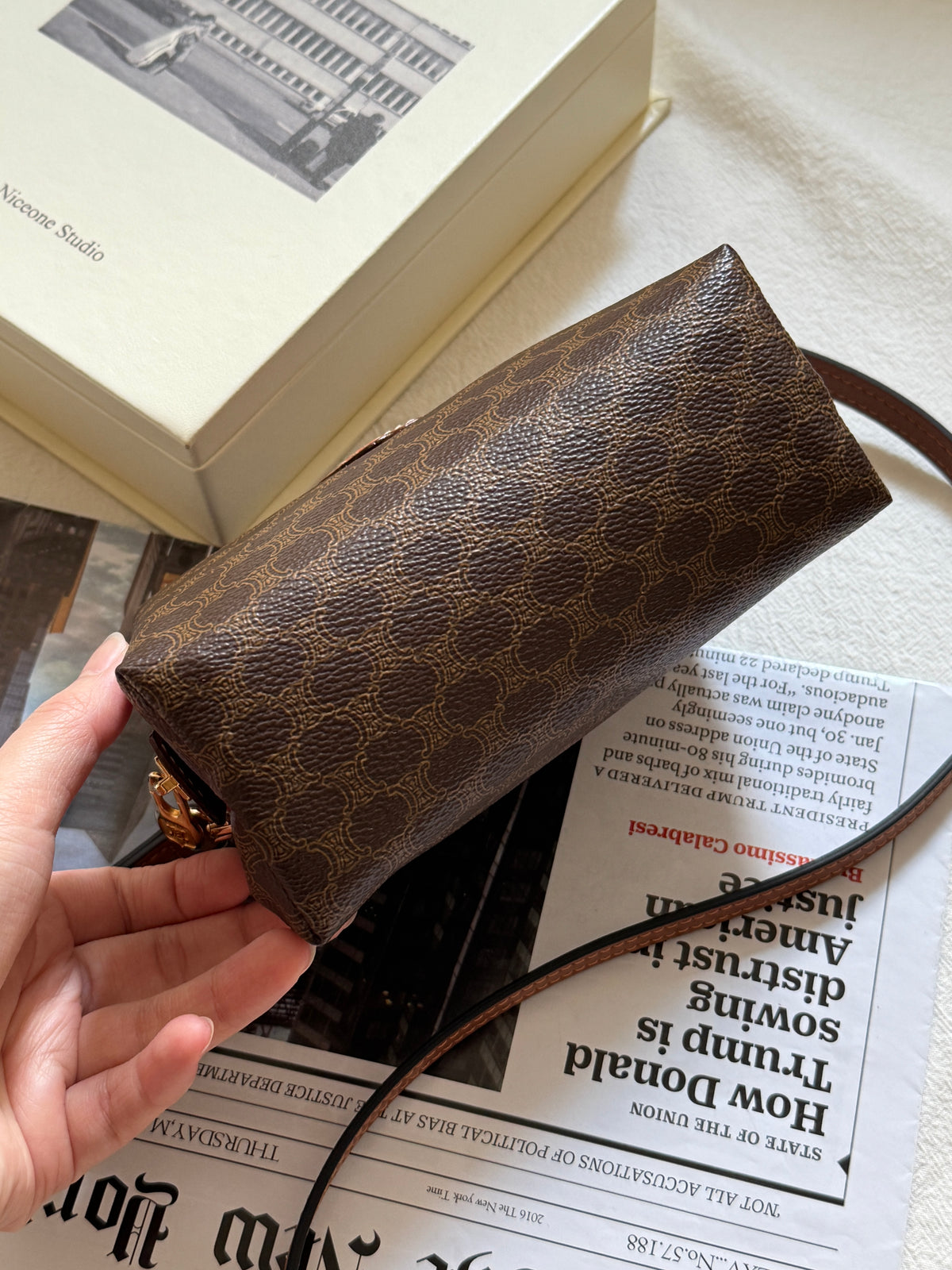 Vintage Celine macadam mini pouch