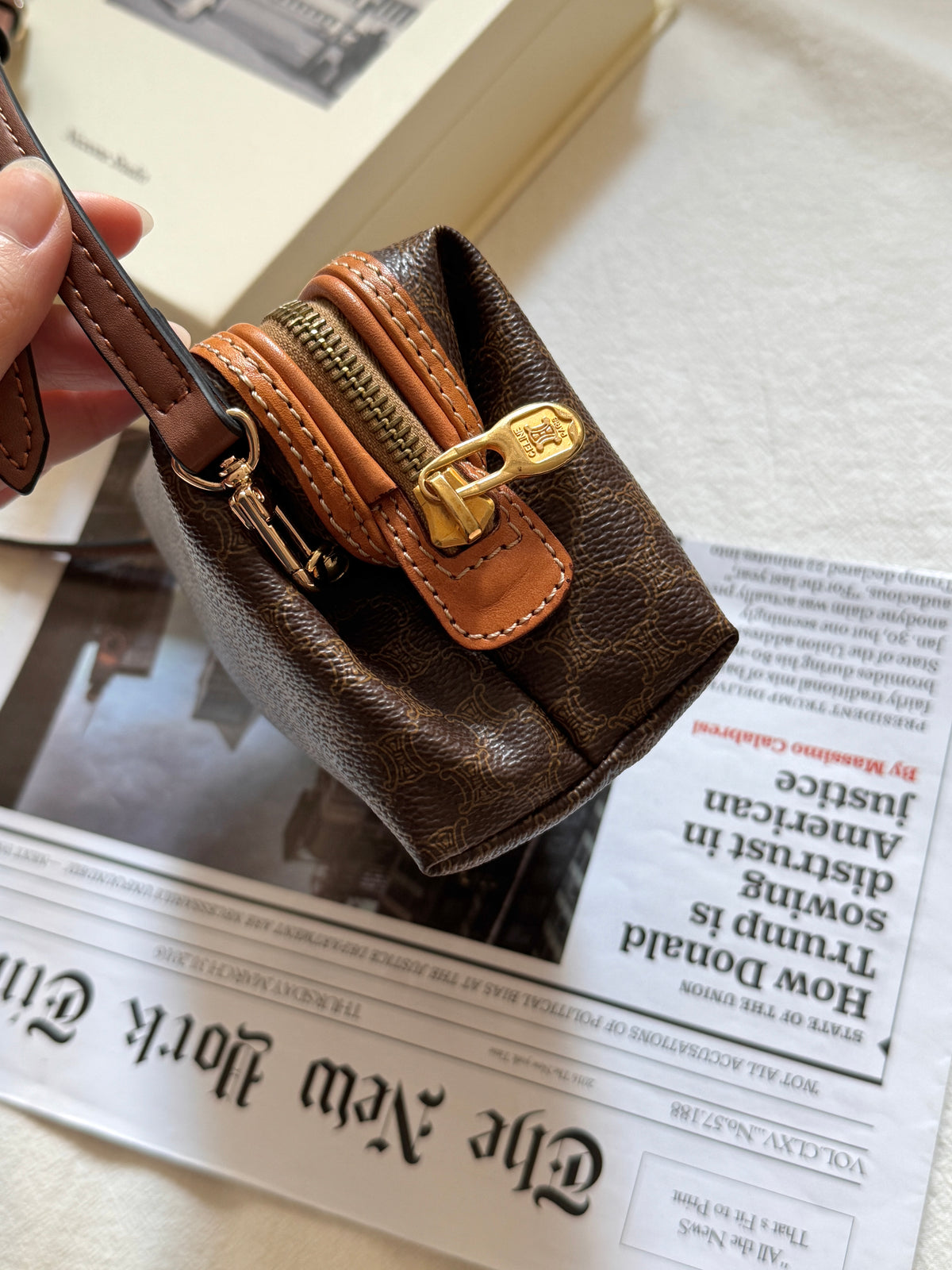 Vintage Celine macadam mini pouch