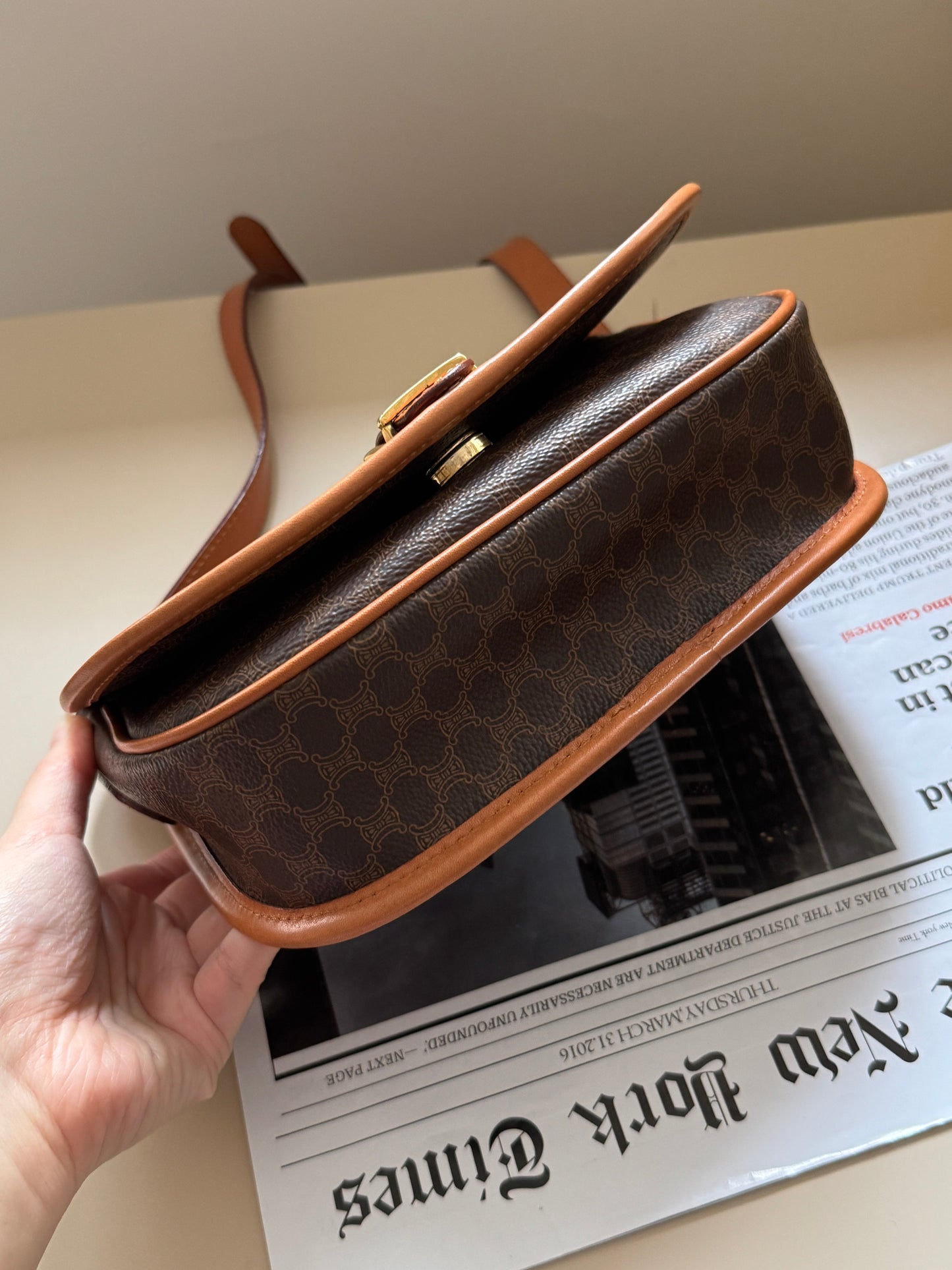 Vintage Celine macadam crossbody bag🧸