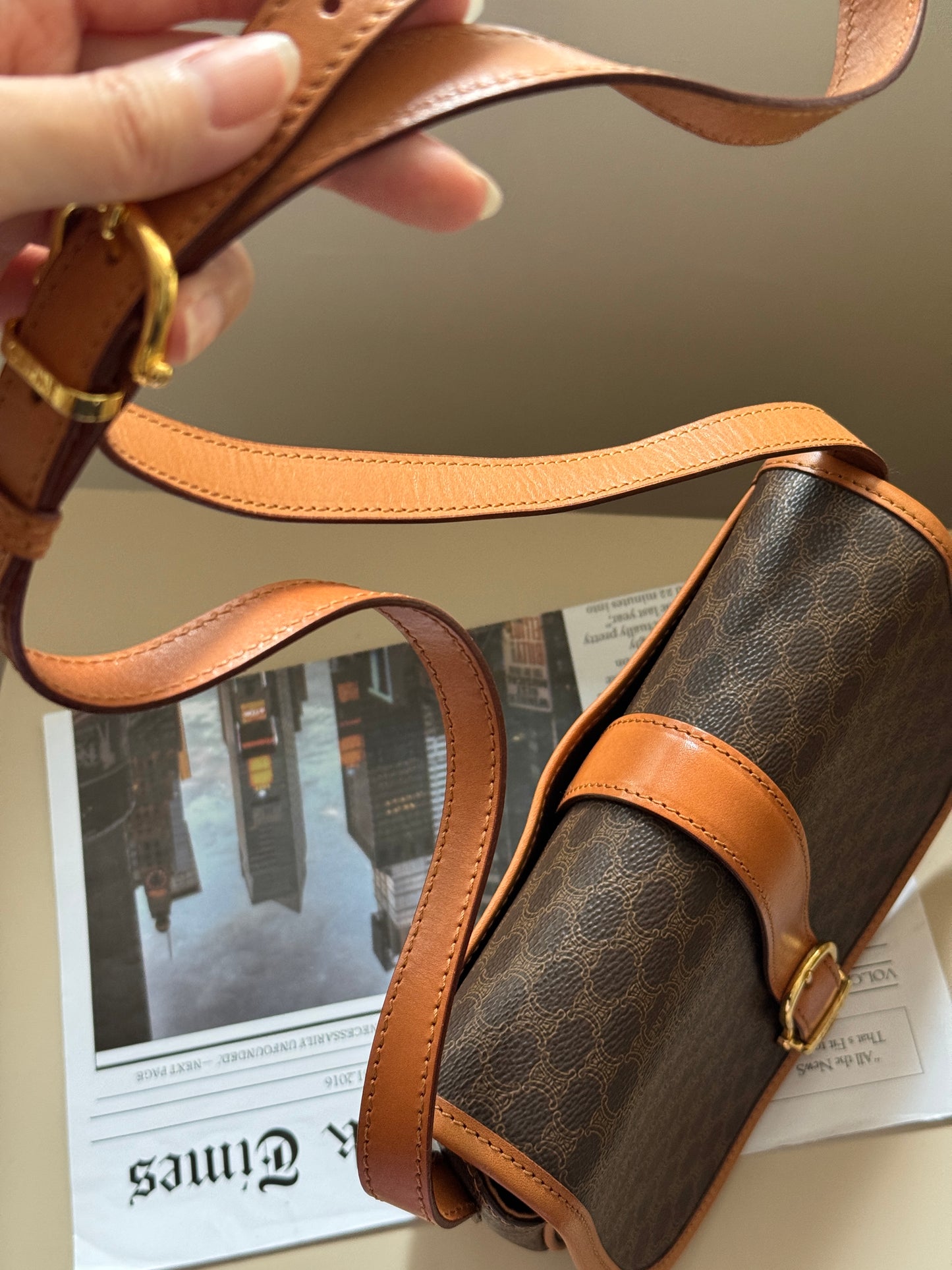 Vintage Celine macadam crossbody bag🧸