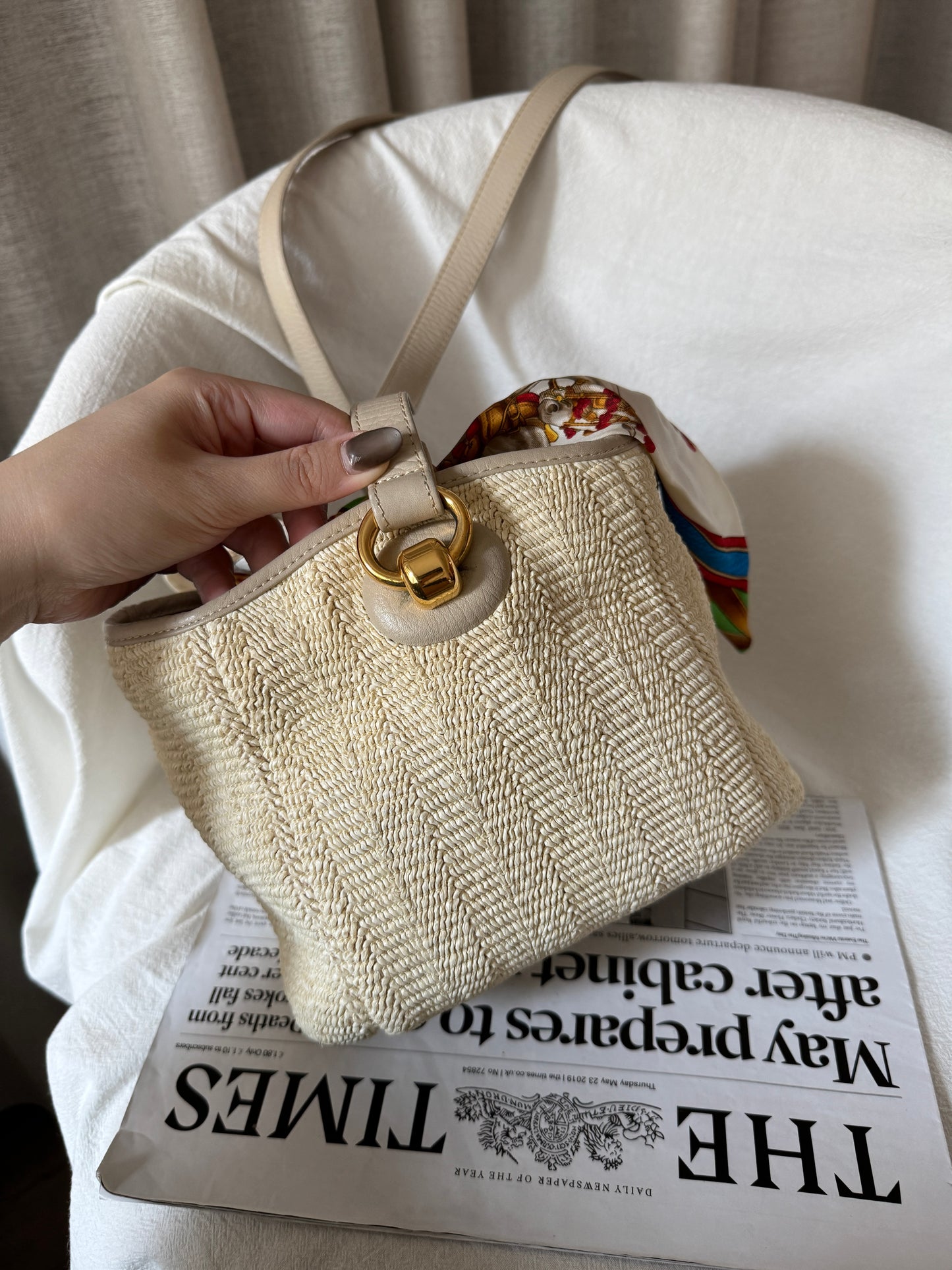 Vintage Loewe raffia crossbody bag🧺