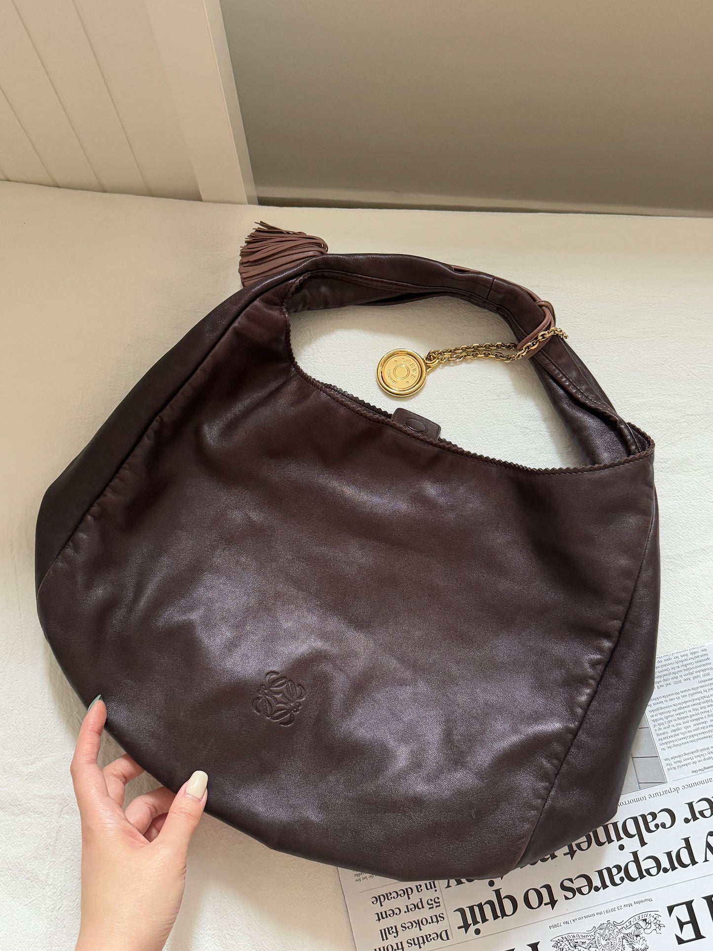 Vintage Loewe羊皮大hobo