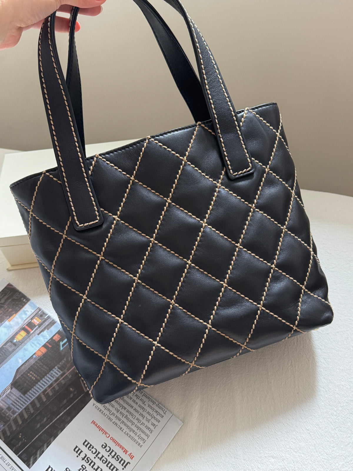 Vintage Chanel calfskin vivian tote