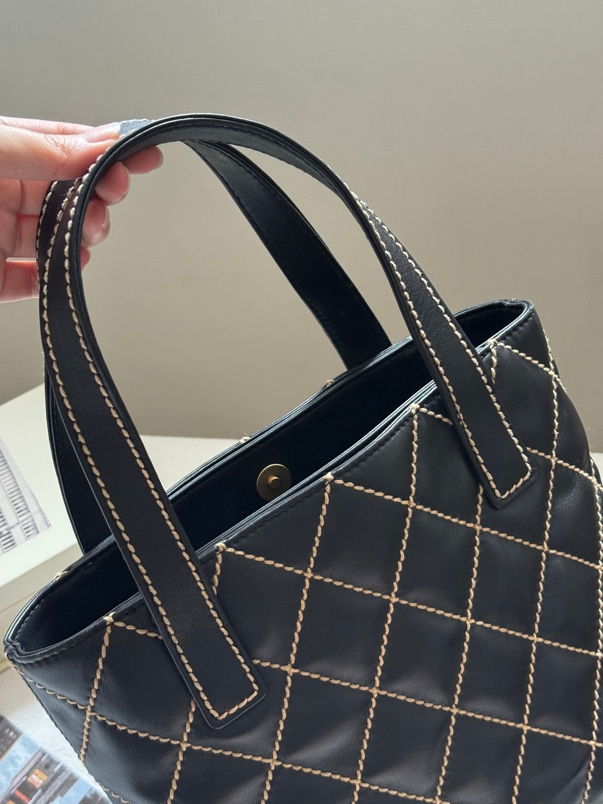 Vintage Chanel calfskin vivian tote