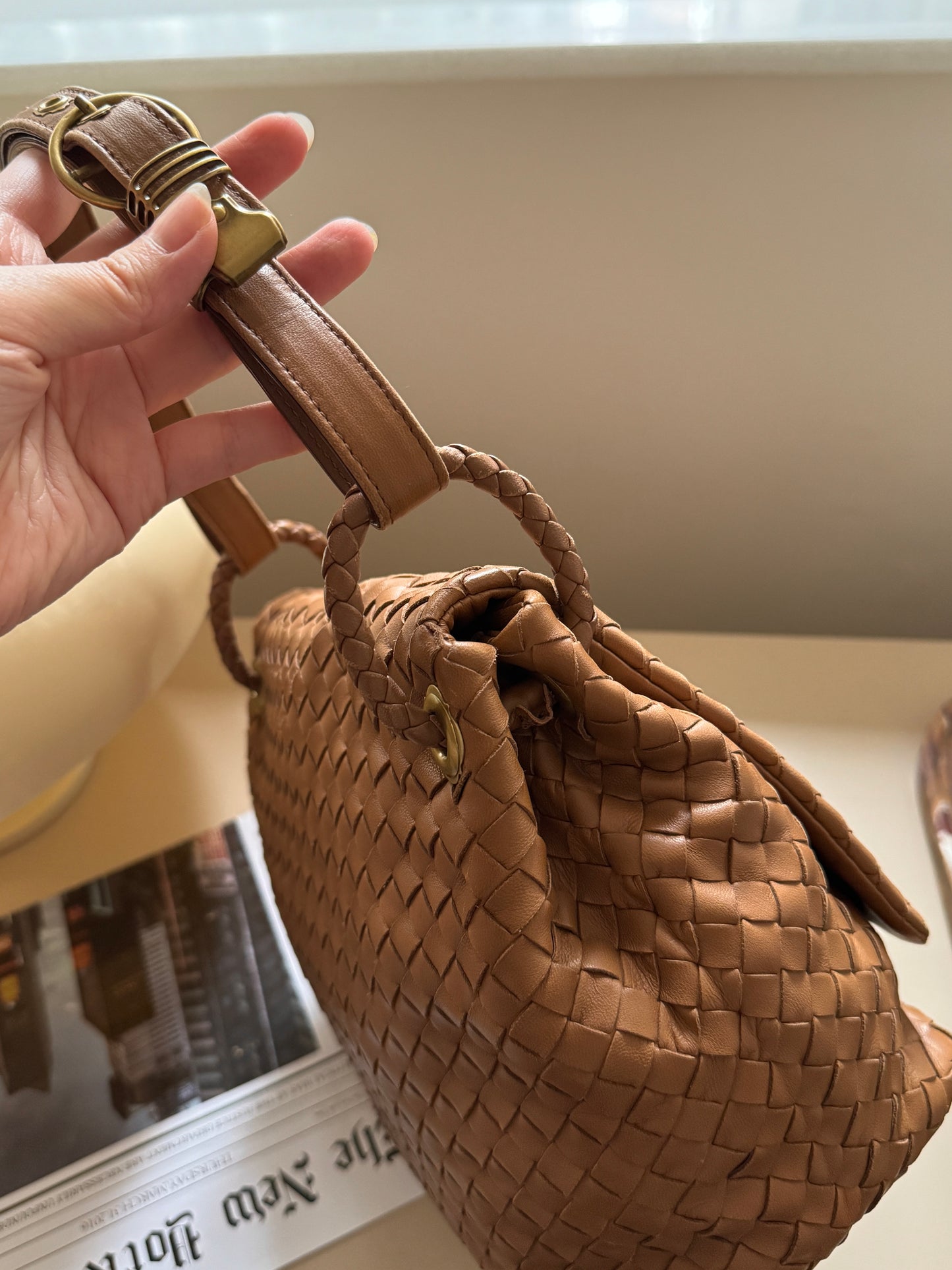 Vintage Bottega Veneta leather flap bag🧸
