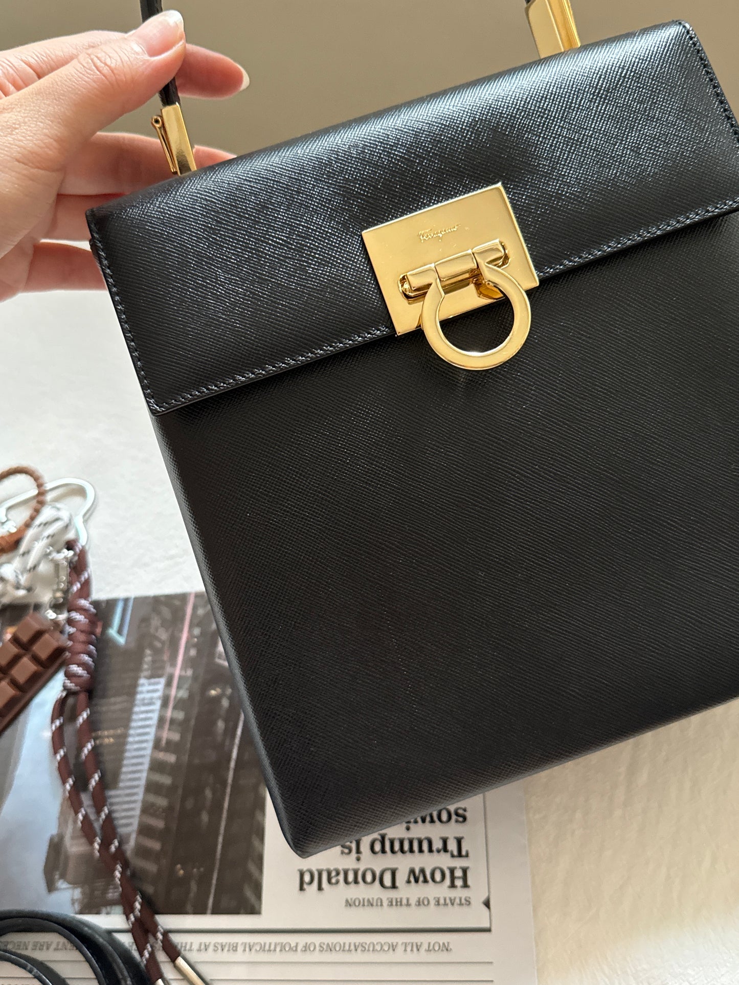 Vintage Salvatore Ferragamo黑金博物館包🪐