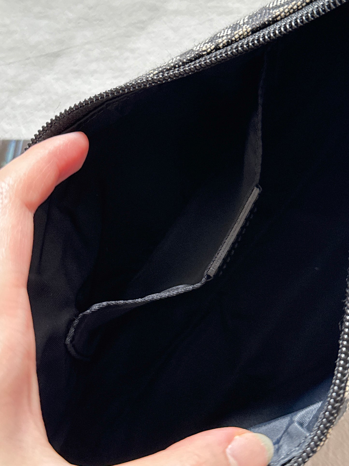 Vintage Dior 黑花銀扣trotter shoulder bag