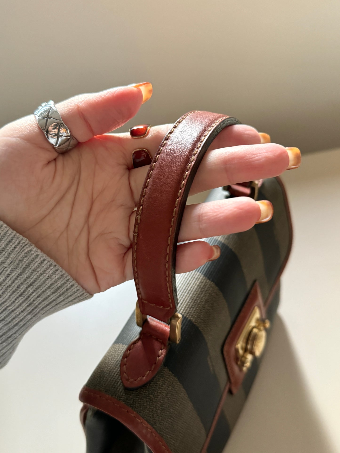 Vintage Fendi double-faced mini kelly bag🐻