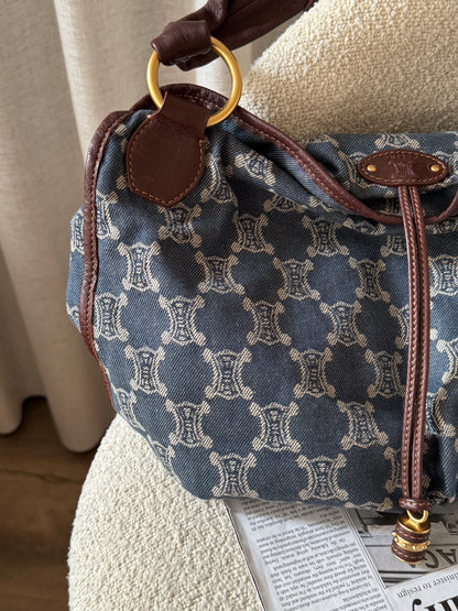 Vintage Celine denim macadam hobo📘