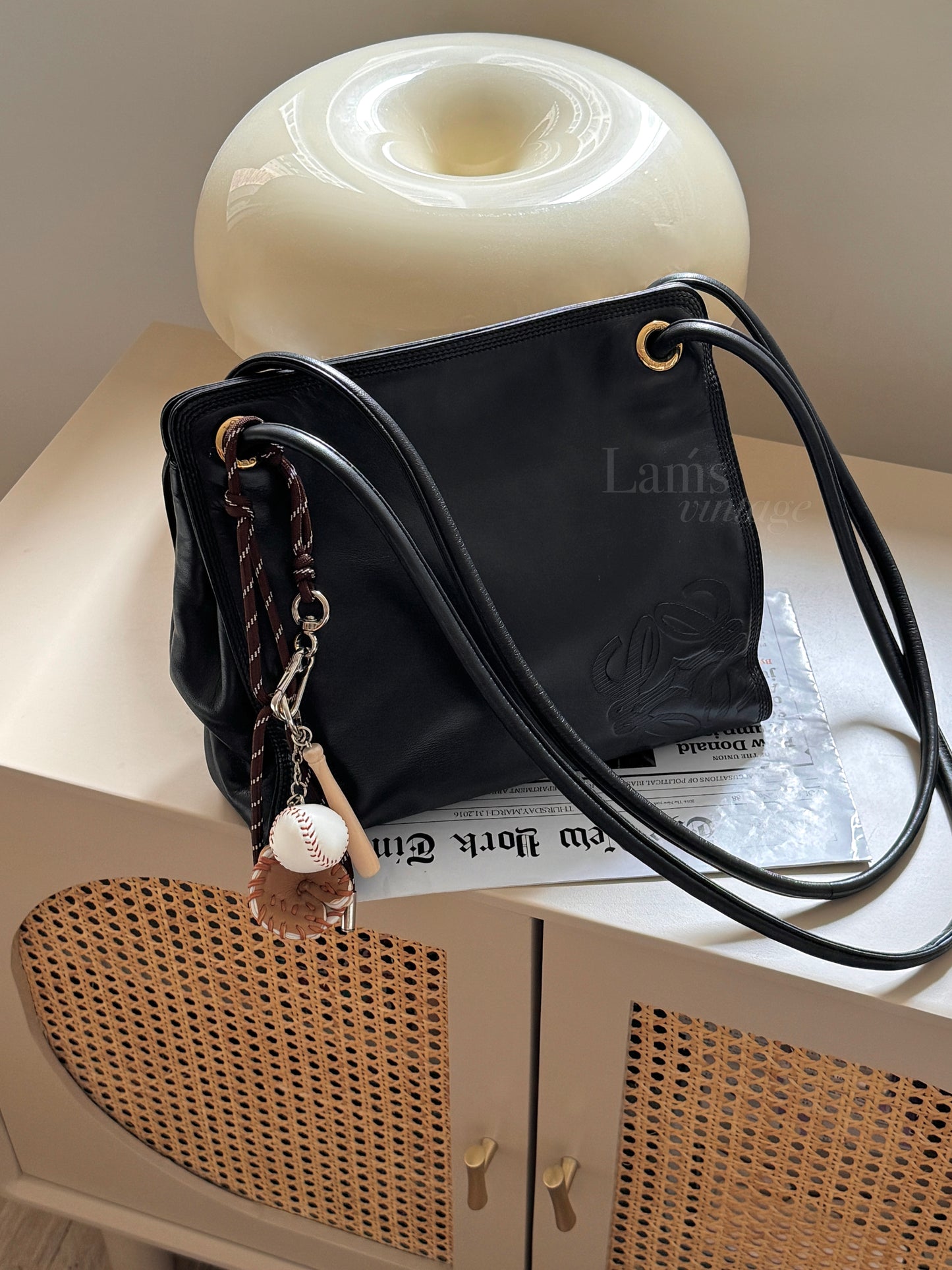 Vintage L o e w e小羊皮shoulder bag💫