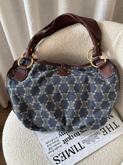 Vintage Celine denim macadam hobo📘