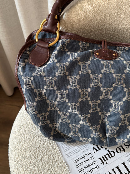 Vintage Celine denim macadam hobo📘