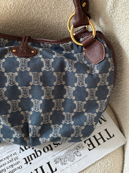 Vintage Celine denim macadam hobo📘
