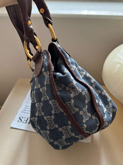 Vintage Celine denim macadam hobo📘