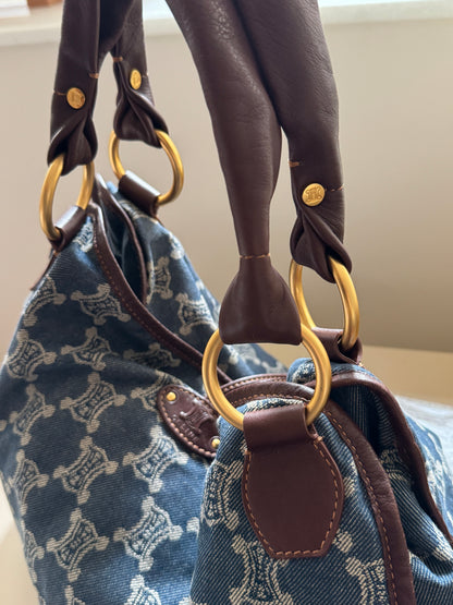 Vintage Celine denim macadam hobo📘