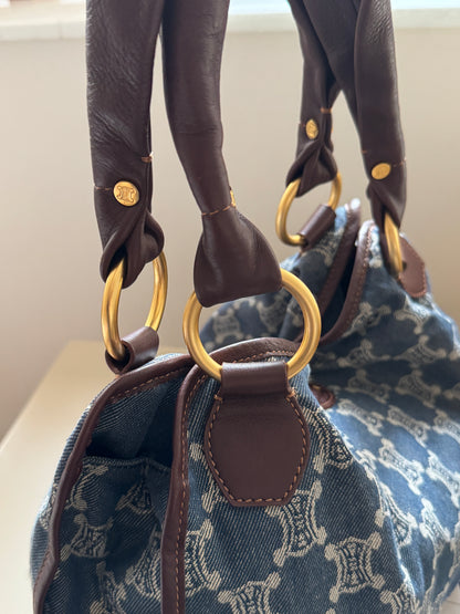 Vintage Celine denim macadam hobo📘