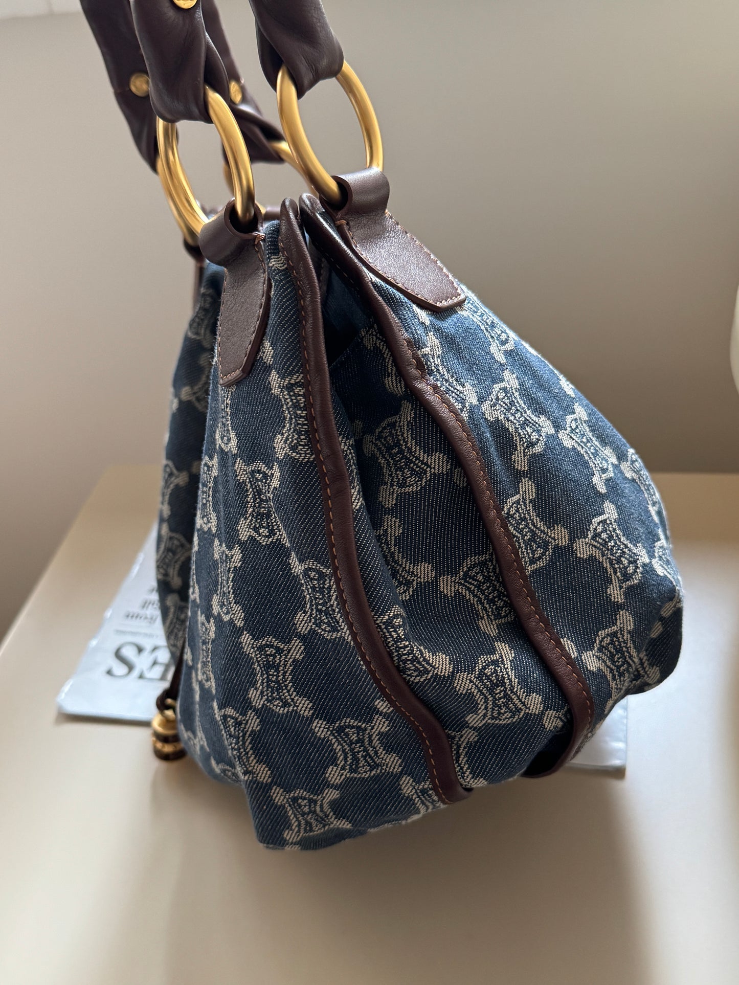 Vintage Celine denim macadam hobo📘