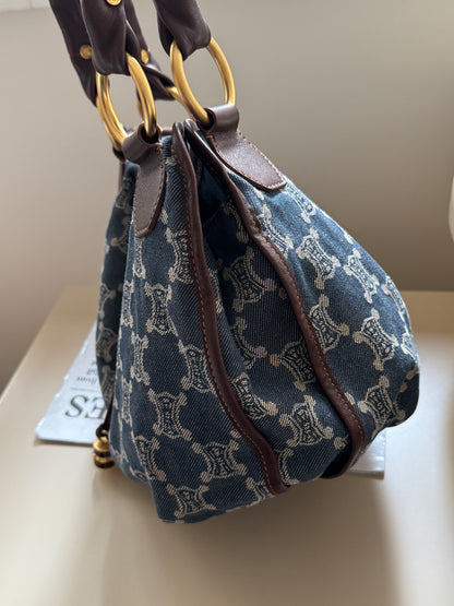 Vintage Celine denim macadam hobo📘