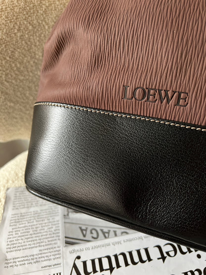 Vintage Loewe 黑金蛇骨水桶包