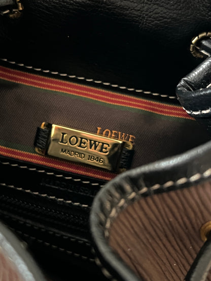 Vintage Loewe 黑金蛇骨水桶包