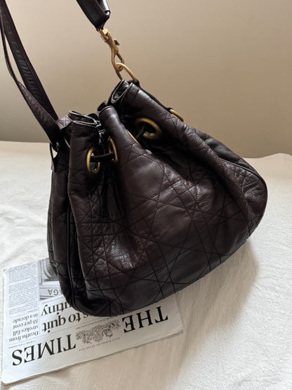 Vintage Dior 小羊皮cannage shoulder bag 35