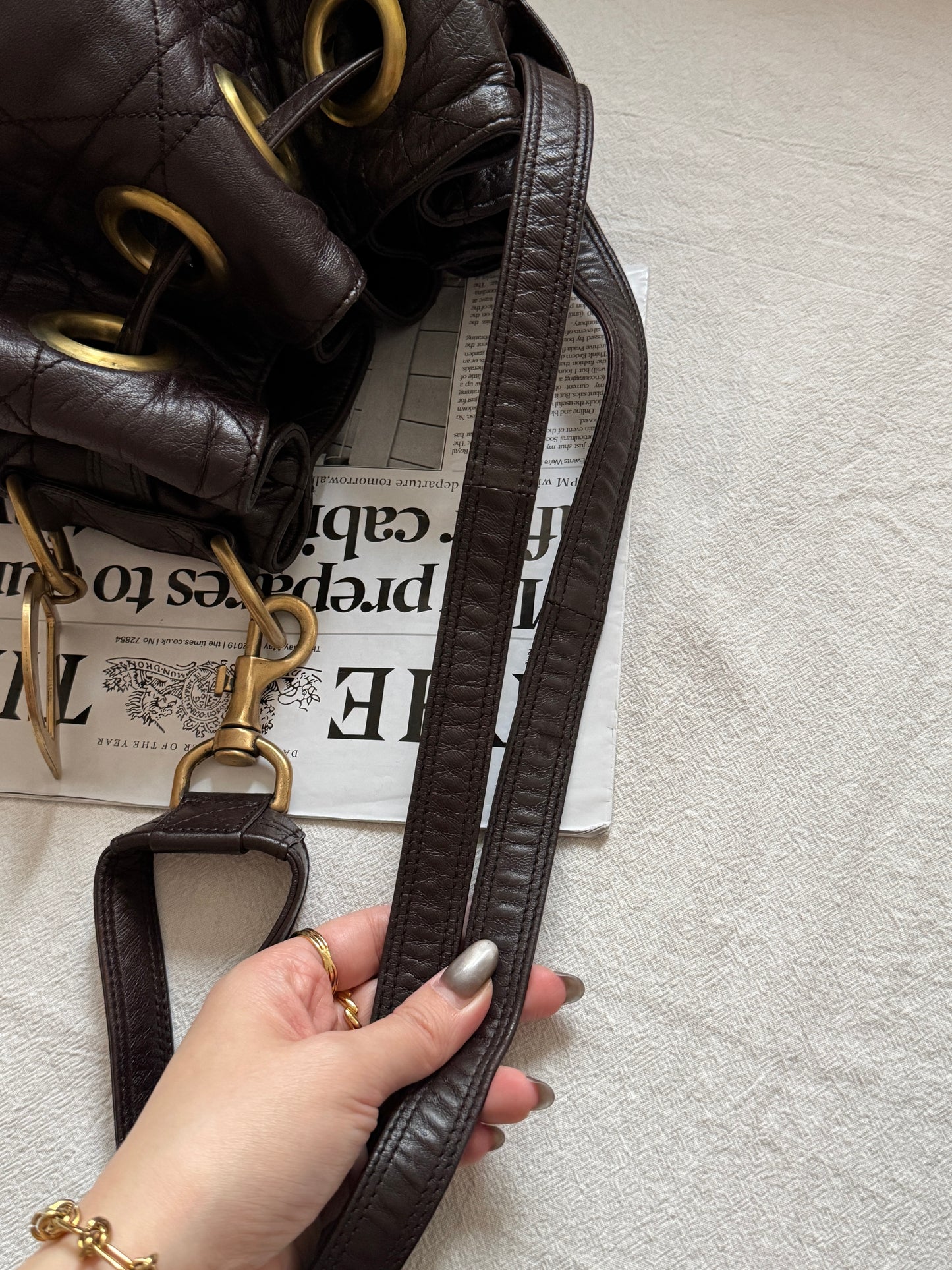 Vintage Dior 小羊皮cannage shoulder bag 35