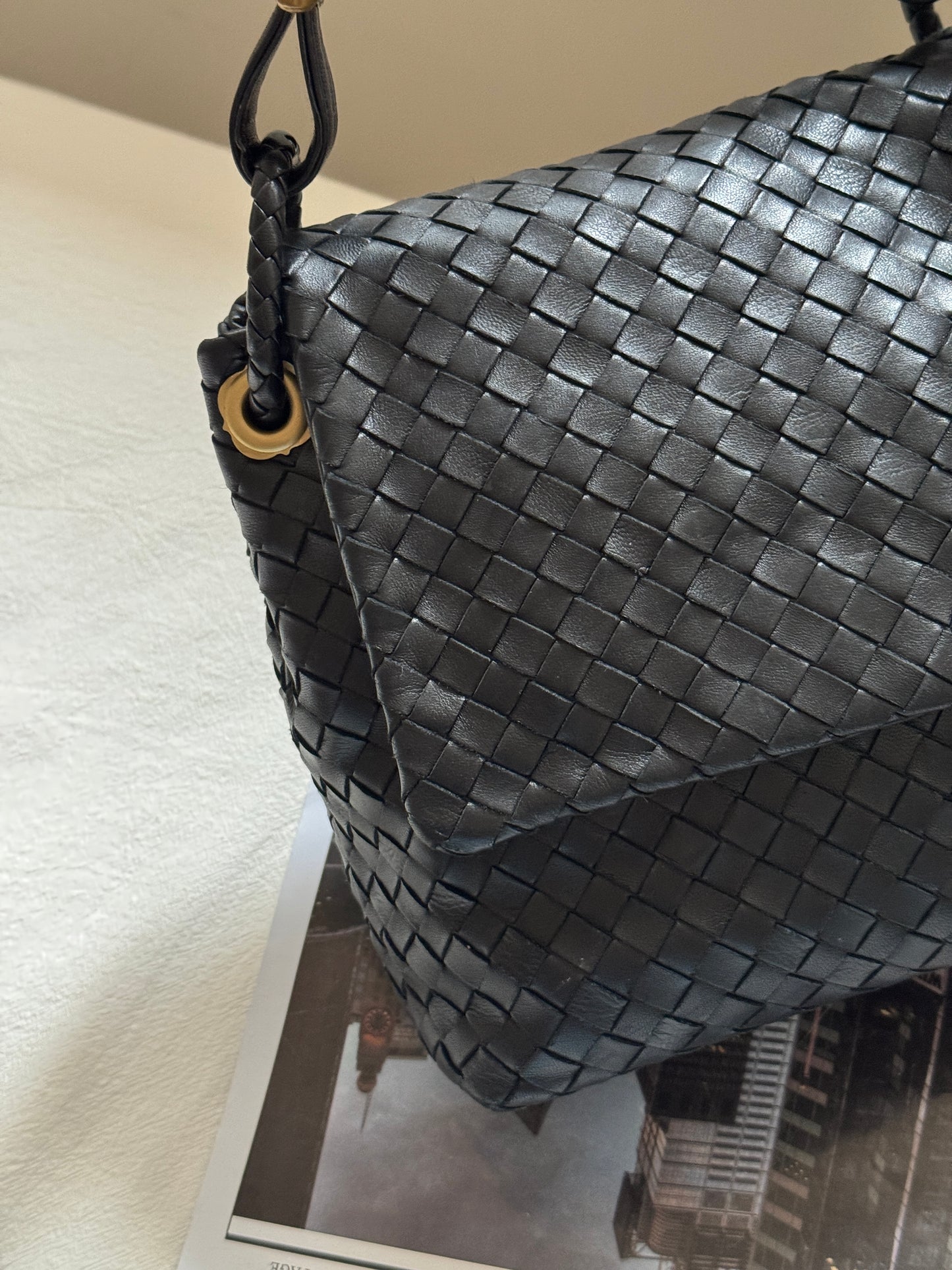 Vintage Bottega Veneta flap hobo bag