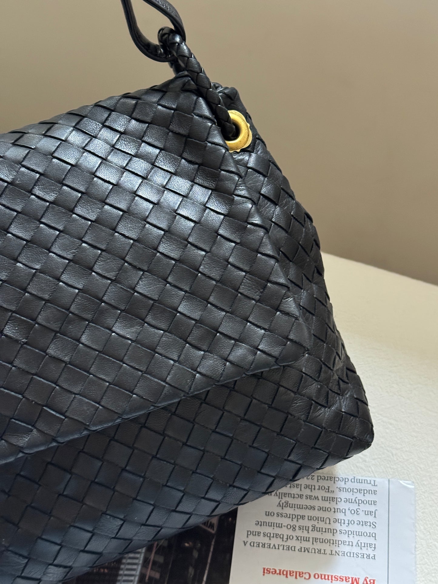 Vintage Bottega Veneta flap hobo bag
