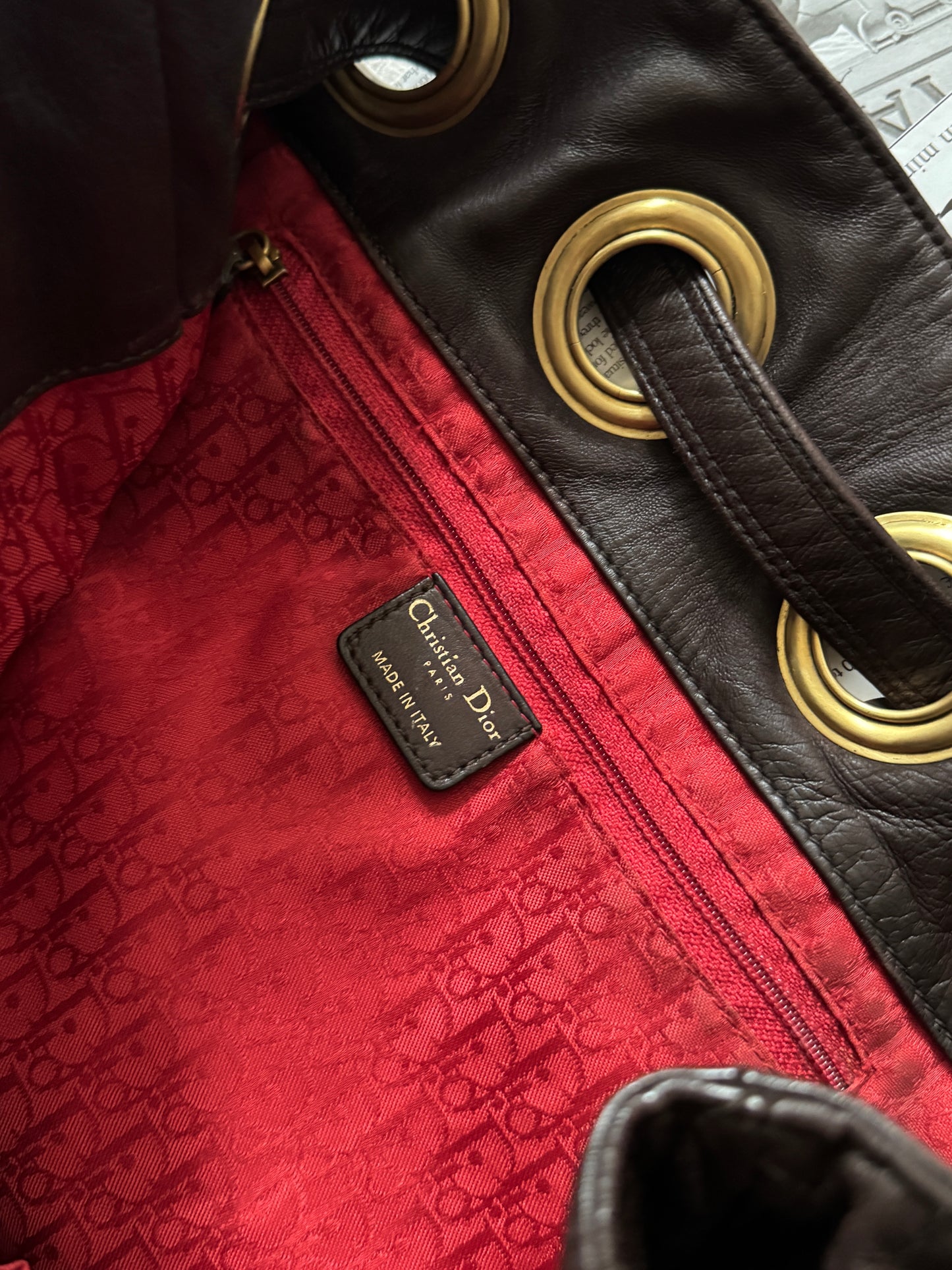 Vintage Dior 小羊皮cannage shoulder bag 35