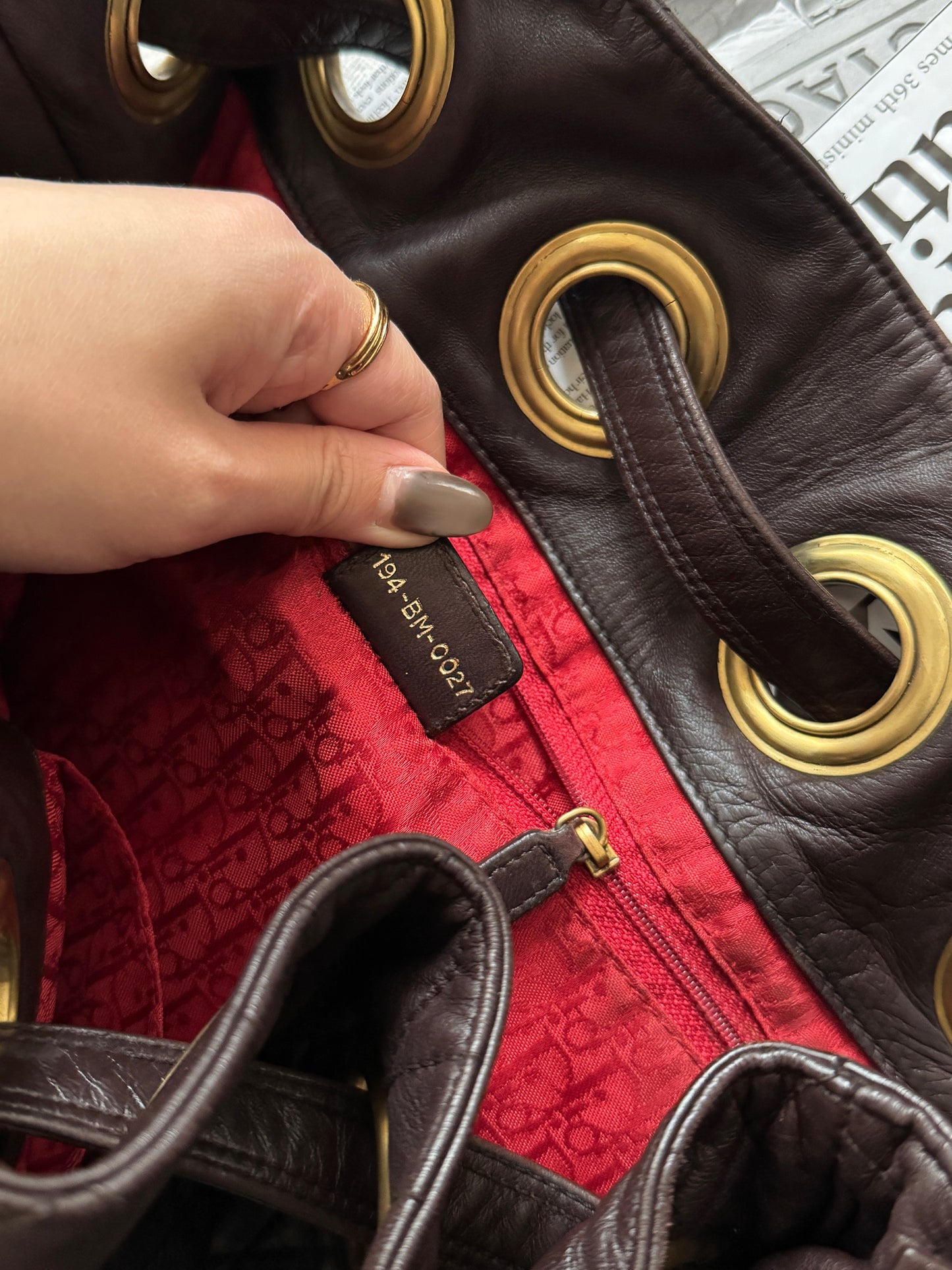 Vintage Dior 小羊皮cannage shoulder bag 35