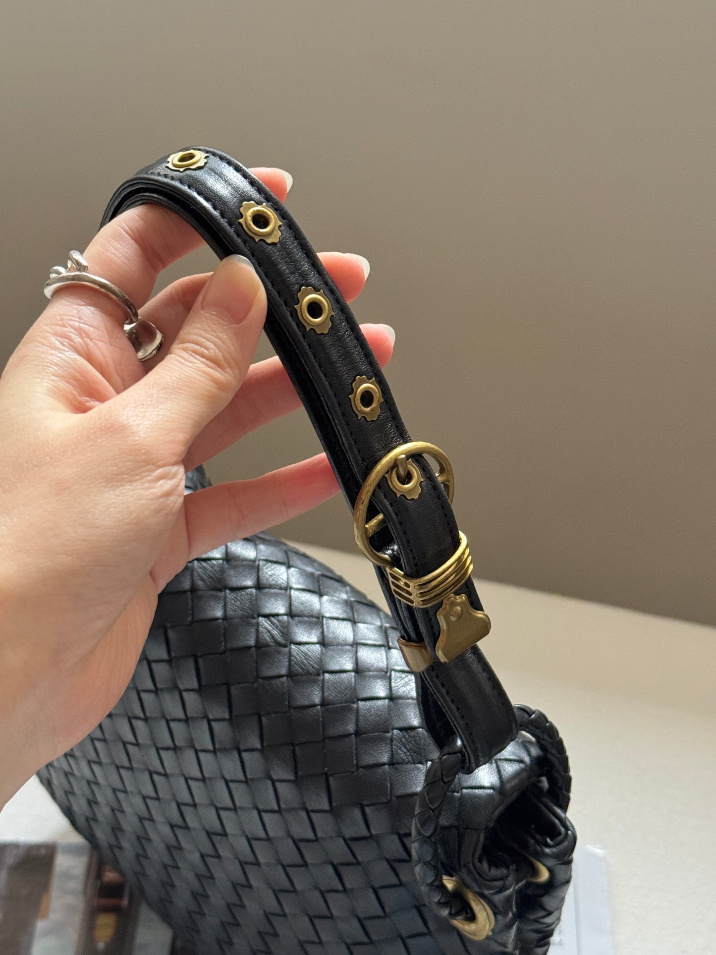Vintage Bottega Veneta flap hobo bag