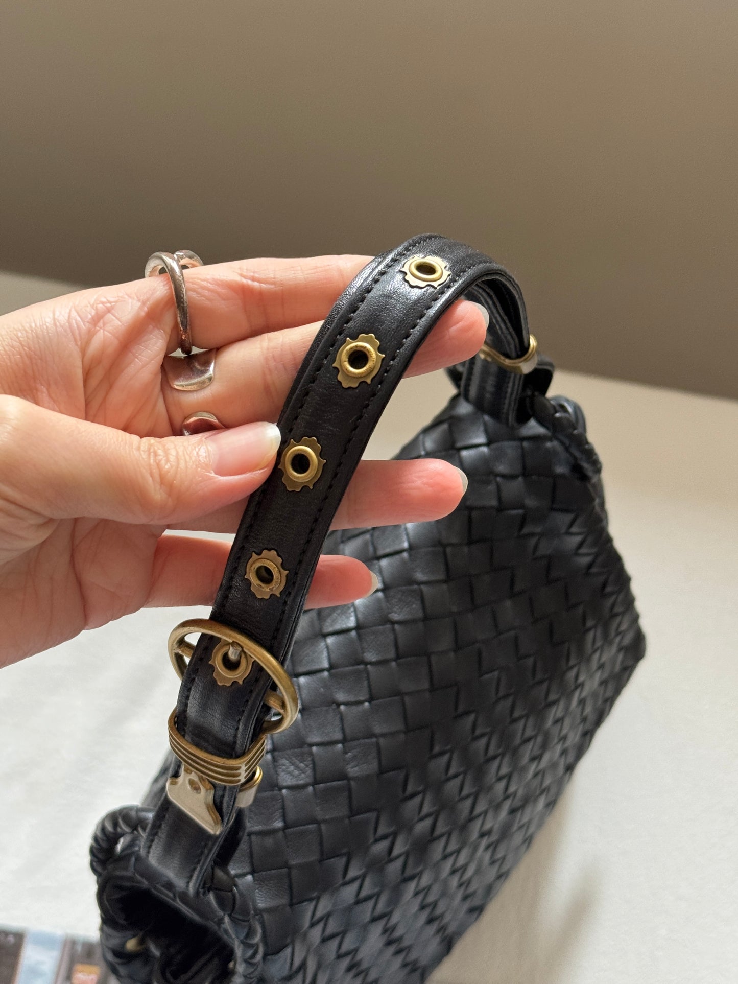 Vintage Bottega Veneta flap hobo bag