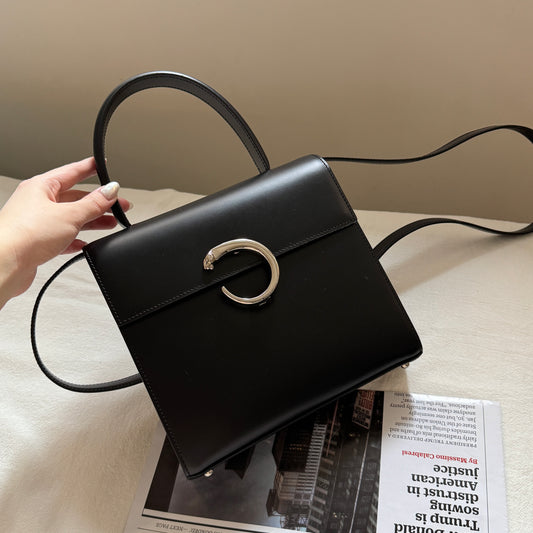 Vintage Cartier 黑銀豹頭classic kelly 2-way