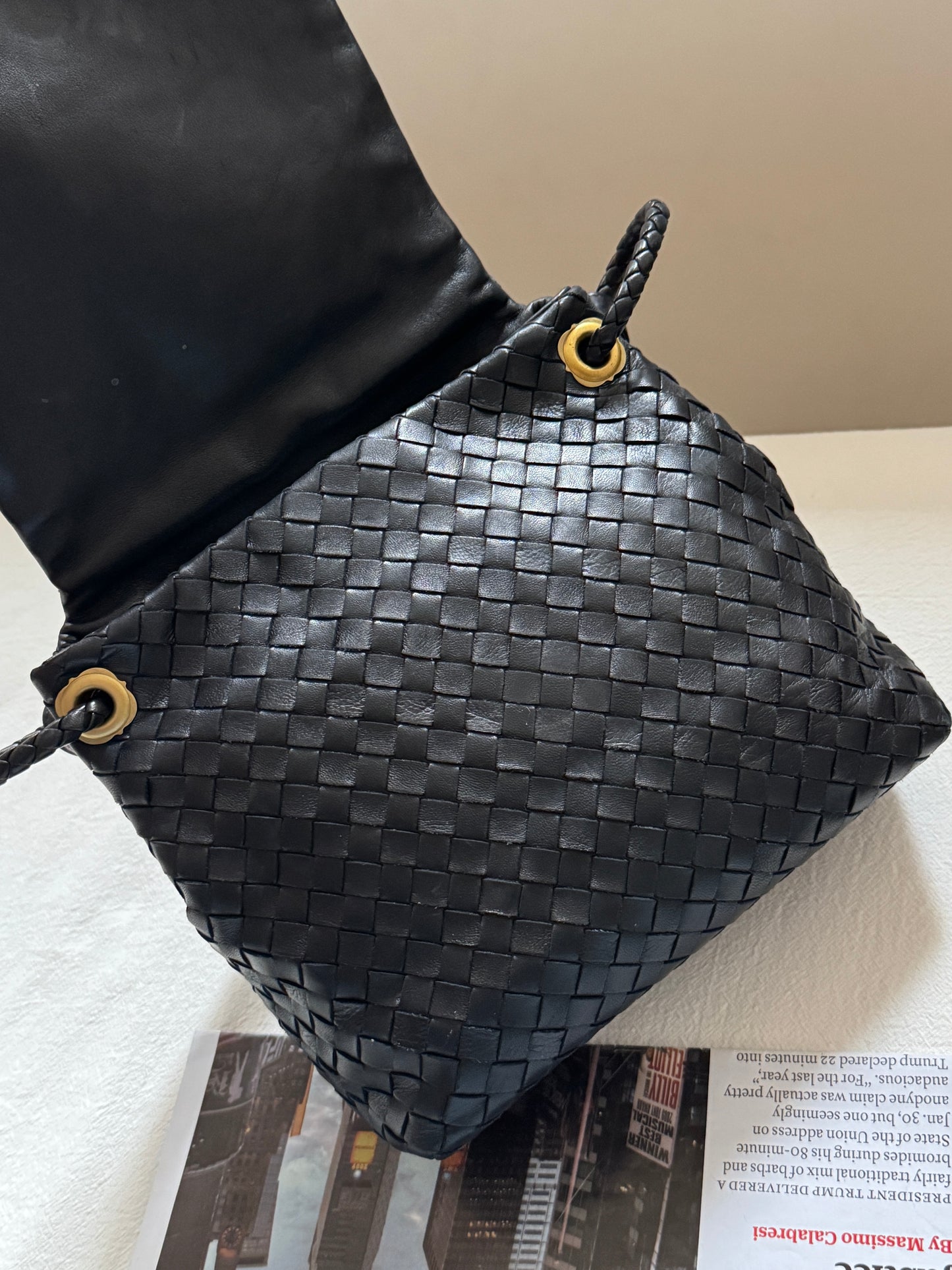 Vintage Bottega Veneta flap hobo bag