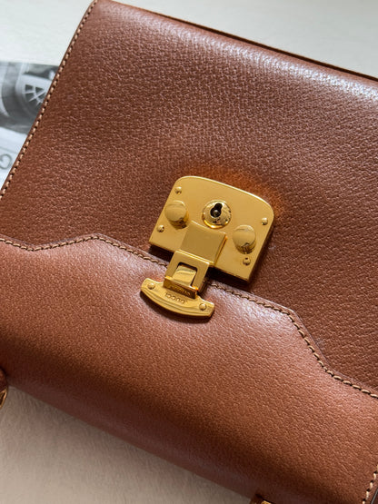 Vintage Gucci 金棕色lady lock kelly bag 20🗝️